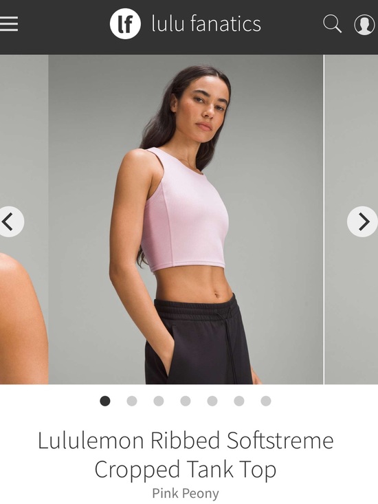 lululemon athletica Tops - Lululemon Ribbed Softstreme Cropped Tank Top Size 6